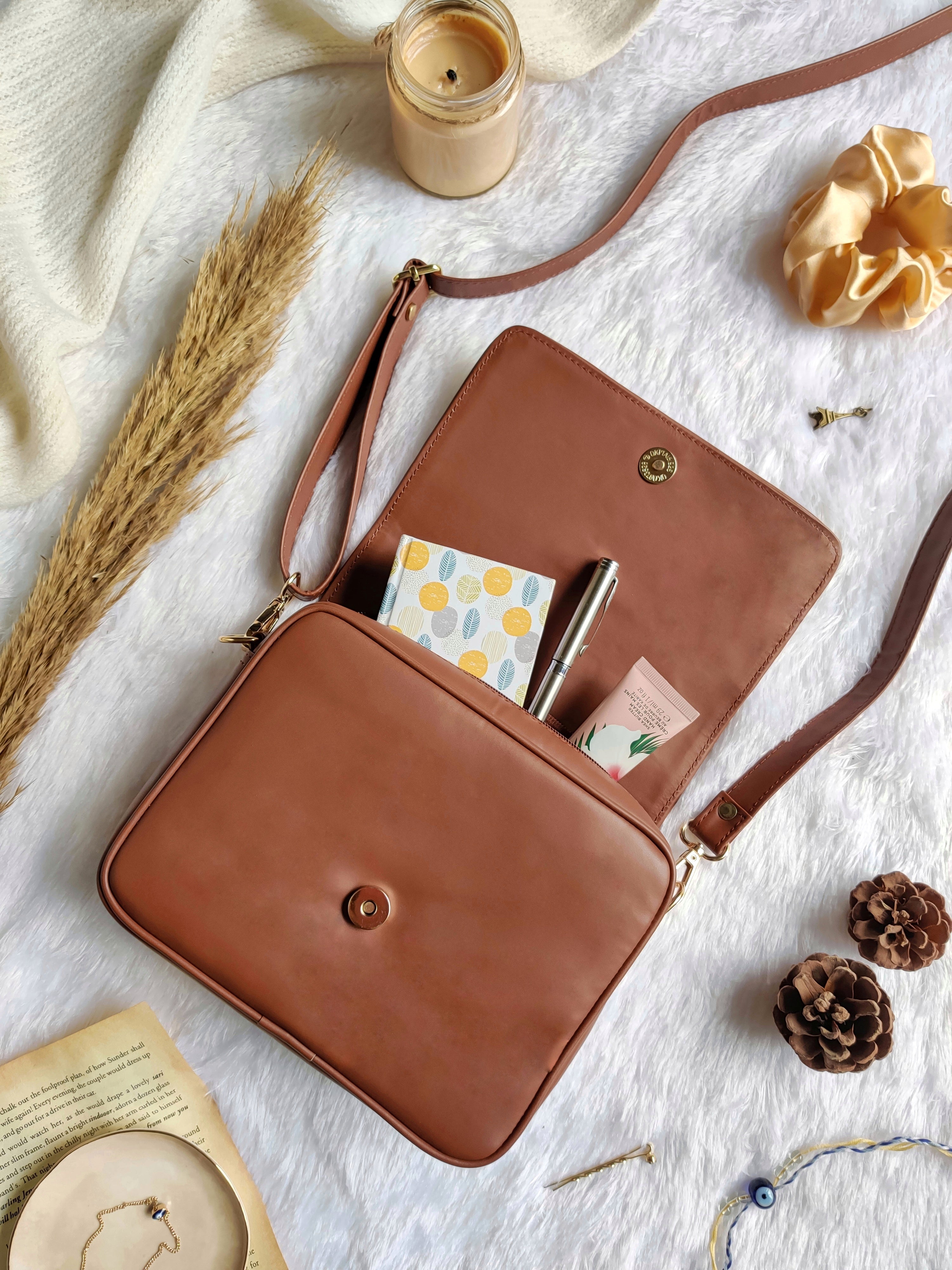 Buy Flaunt It Peach Brown P.U. Shoulder Bag at Best Prices in India -  Snapdeal