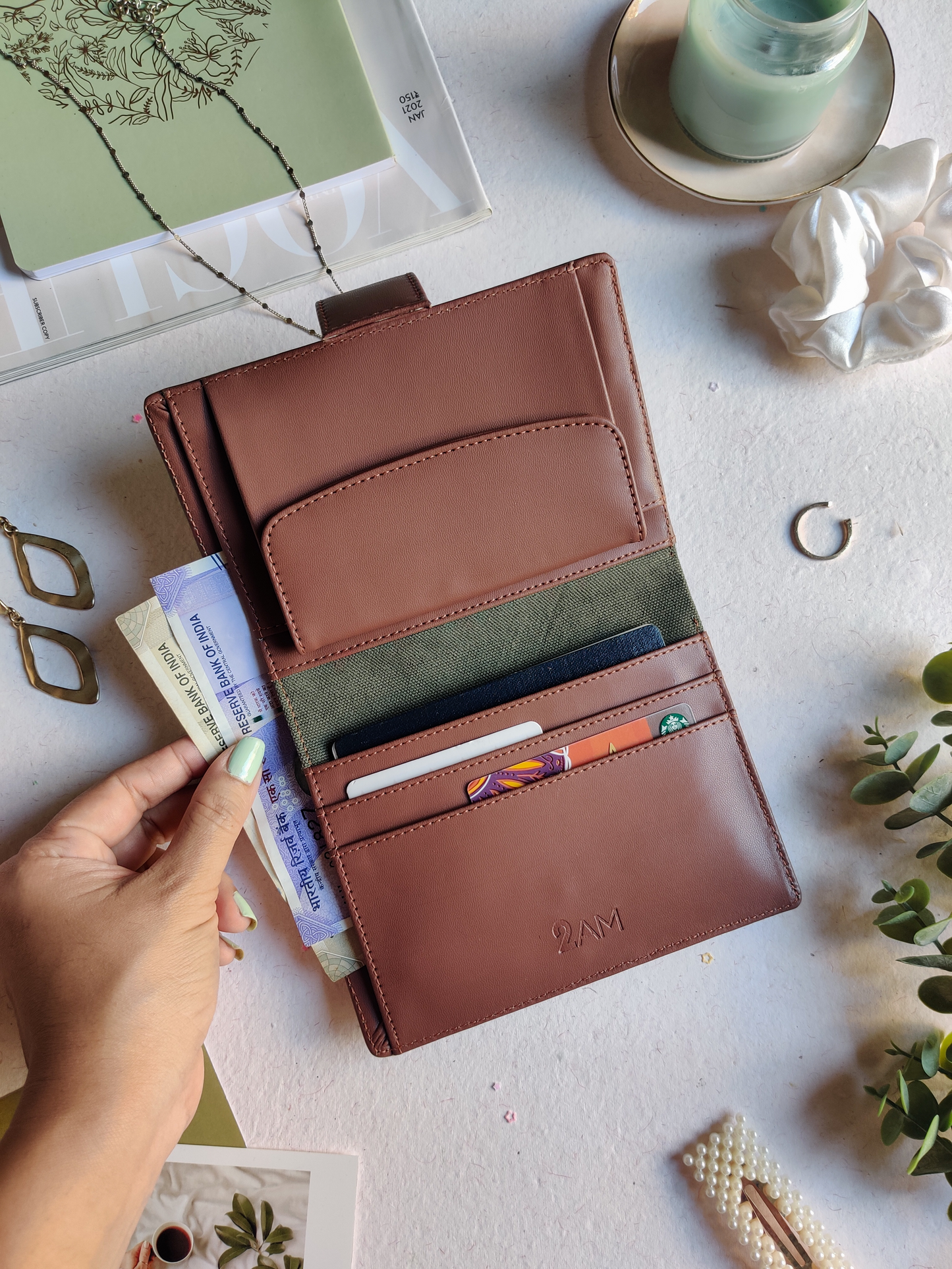 Olive Wide Space Wallet