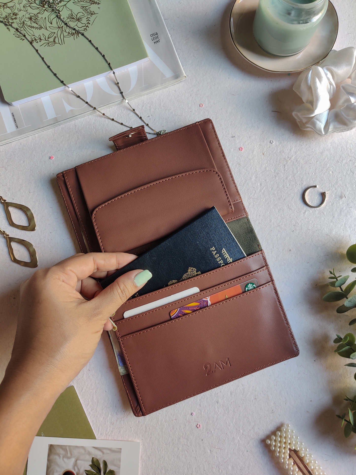 Olive Wide Space Wallet