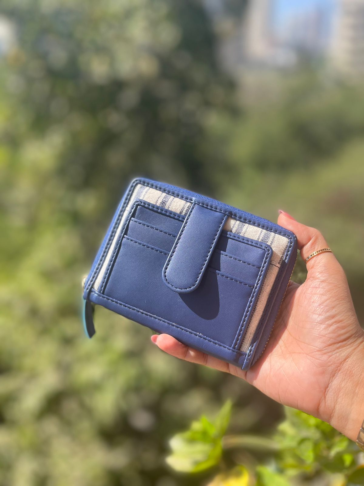 Blue Stripes Mini Wallet